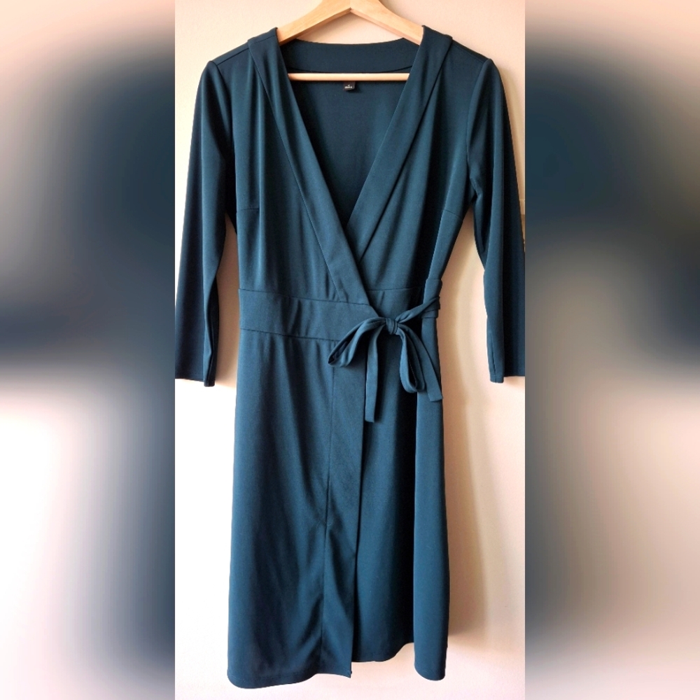 Ann Taylor Teal Wrap Dress - 2